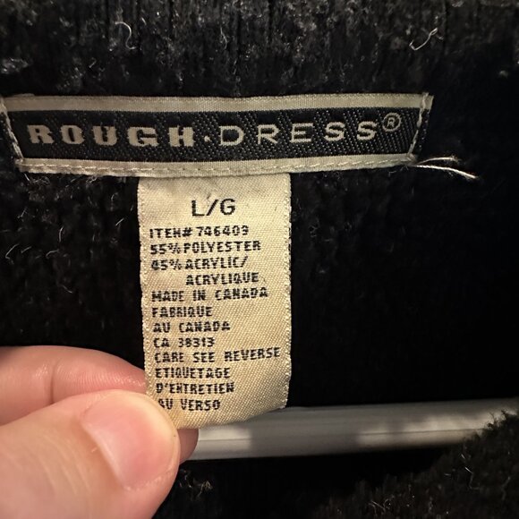 Rough-Dress Black Long Sleeve Sweatshirt / Sweater-Type Shirt - Picture 3 of 3